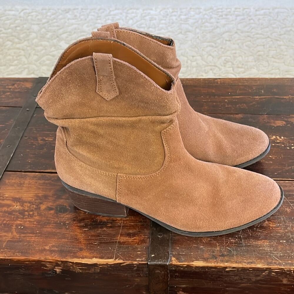 White Mountain Brown Suede Western Ankle Boots Size 11 - Picture 5 of 8